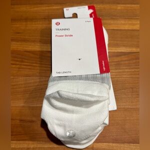 Lululemon White Power Stride Socks - 3 Pack